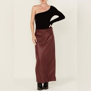 Free People City Slicker Faux Leather Maxi Skirt